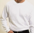  Men's Long Sleeves Undershirt White Cotton 100162 White 