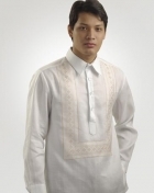  Men's Barong White Ramie Linen blend 100237 White 