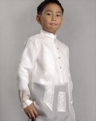  Boys' Barong Cream Jusi fabric 100375 Cream 
