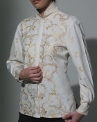  Women's Tunic Barong Cream Silk 100474 Cream 