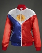  Women's Jacket red/blue/white Satin 100714 