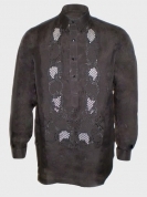  Men's Barong Black Jusi fabric 100745 Black 
