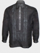  Men's Barong Black Jusi fabric 100746 Black 
