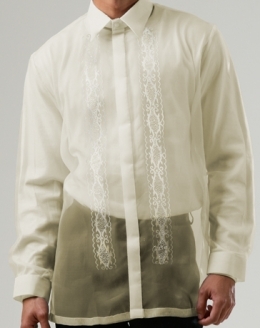  Boy's Barong Cream Corinthian Organza 100204 Cream 