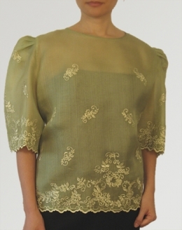  Women's Kimona blouse Aloe Cocoon silk 100230 Aloe 