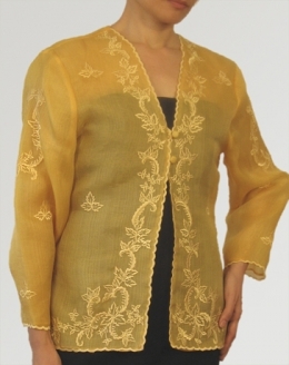  Women's Jacket Gold Cocoon silk 100234 Gold 