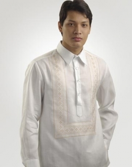  Men's Barong White Ramie Linen blend 100237 White 
