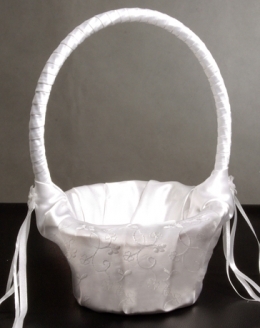  100391 White Wedding flower basket 