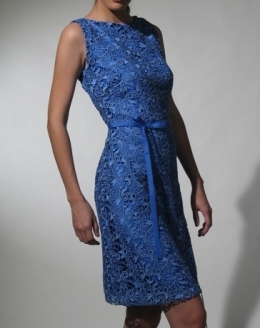  Women's Dress Viloet Blue Macrame Lace 100463 Violet Blue 