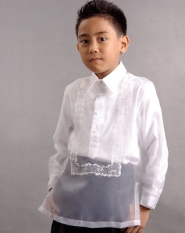  Boys Barong White Corinthian Organza 4110-21-1072-T01 White 