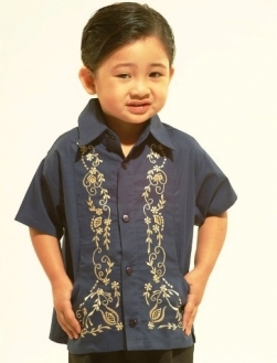  Boys' Barong Navy Blue Cotton 100502 Navy Blue 