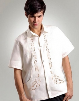  Men's Barong Cream Ramie Linen blend 100685 Cream 
