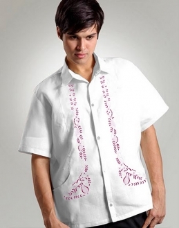  Men's Barong White Ramie Linen blend 100731 White 