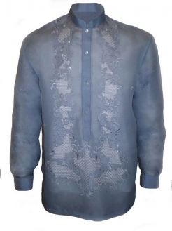  Men's Barong Gray Jusi fabric 100740 Gray 